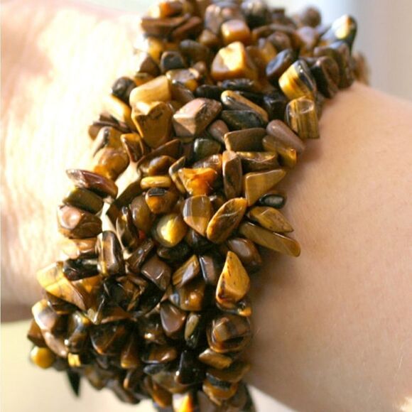 Tigerseye Stone Chip Bracelet - Picture 1 of 4